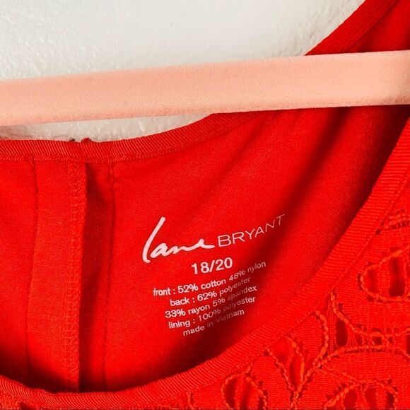 Lane Bryant Red Lace Peplum Top - Picture 2 of 3